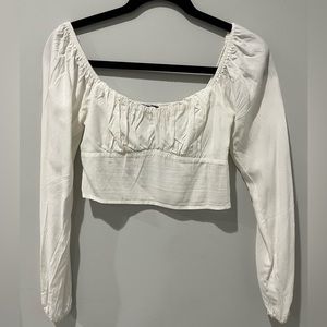 Kendall and Kylie long sleeve white top size XS